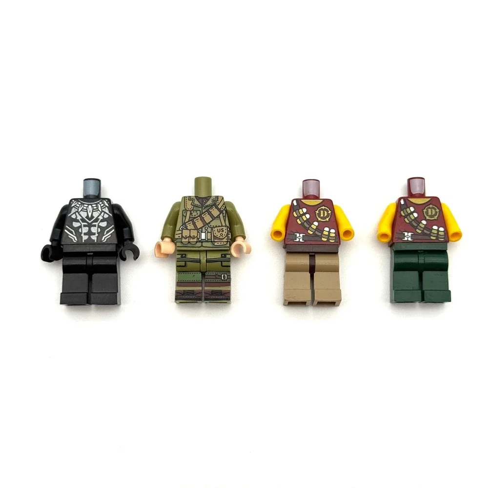 Lego Minifigure Lot Black Panther Marvel Dino Soldier WWII Custom‎ Parts